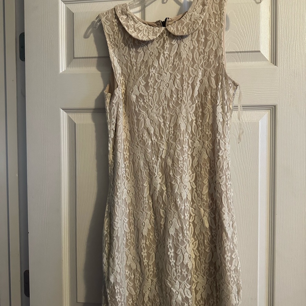 Cream Lace Mini Dress size large